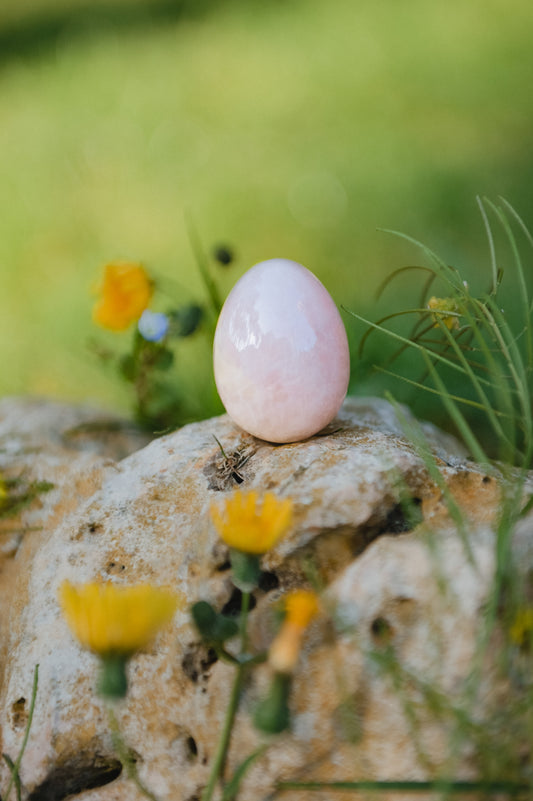 ROSE QUARTZ YONI EGG - GIA CERTIFIED