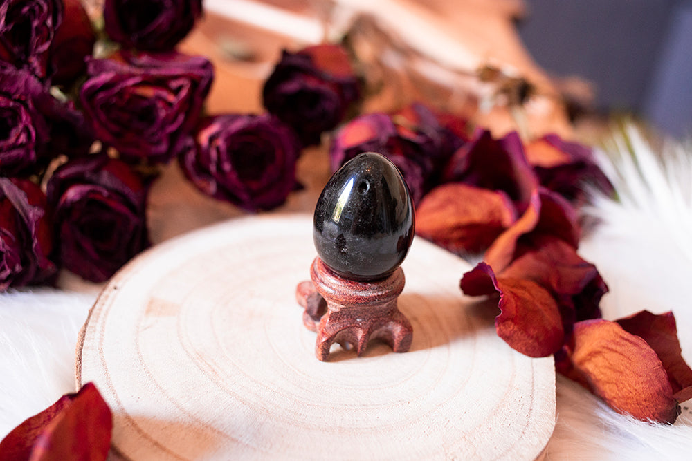 BLACK OBSIDIAN YONI EGG - GIA CERTIFIED