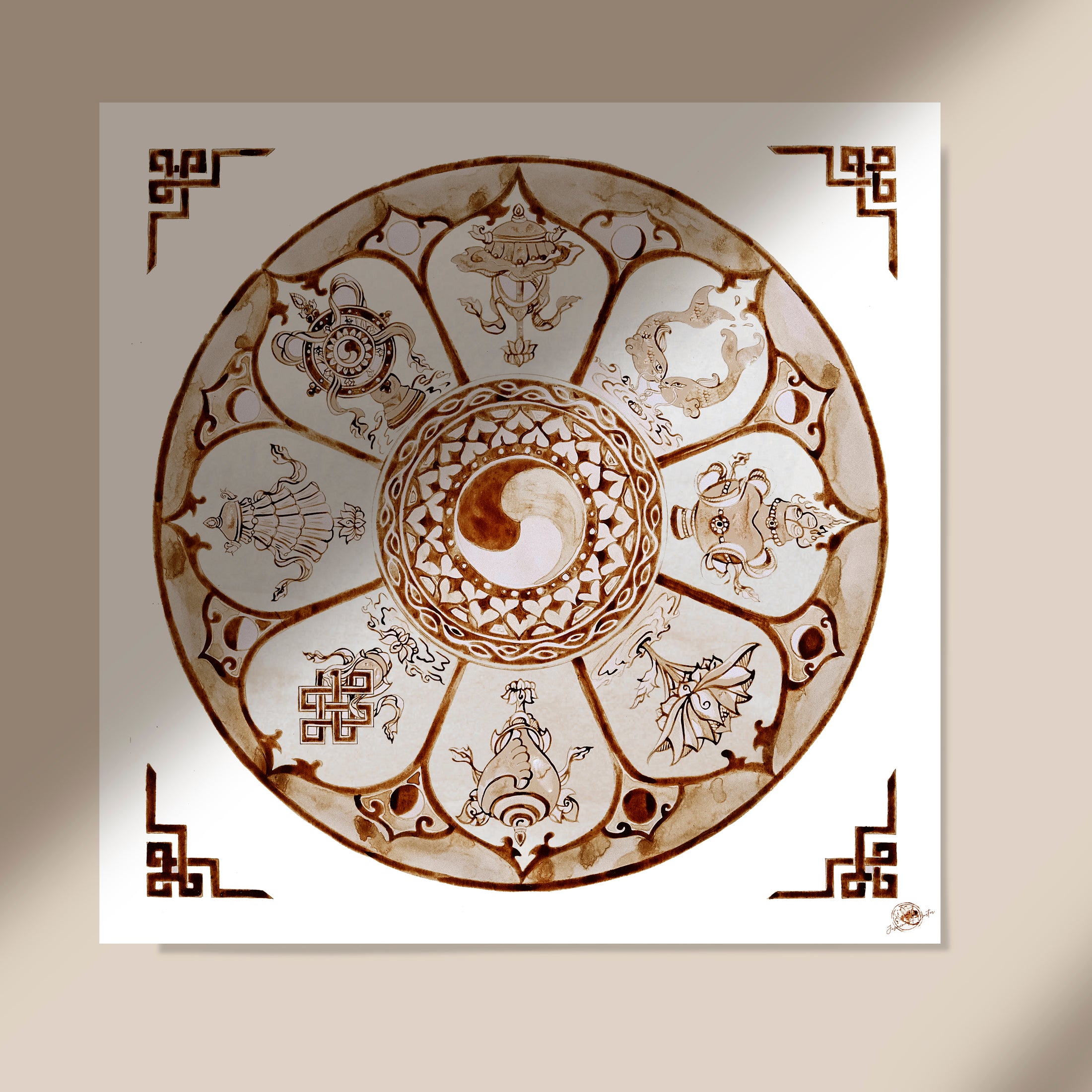 MOON ART | Eight Auspicious Symbols Mandala