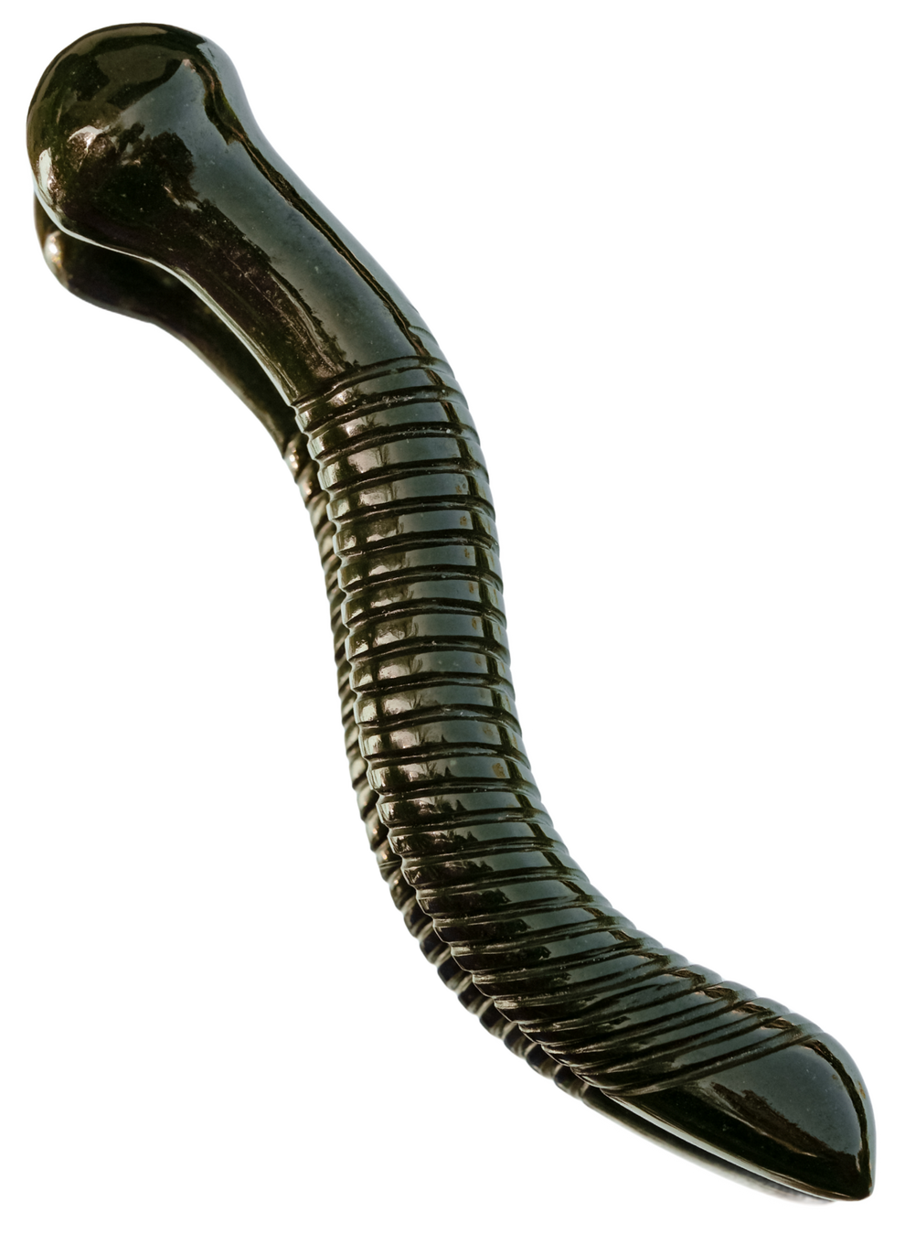 Black rubber hose on a white background