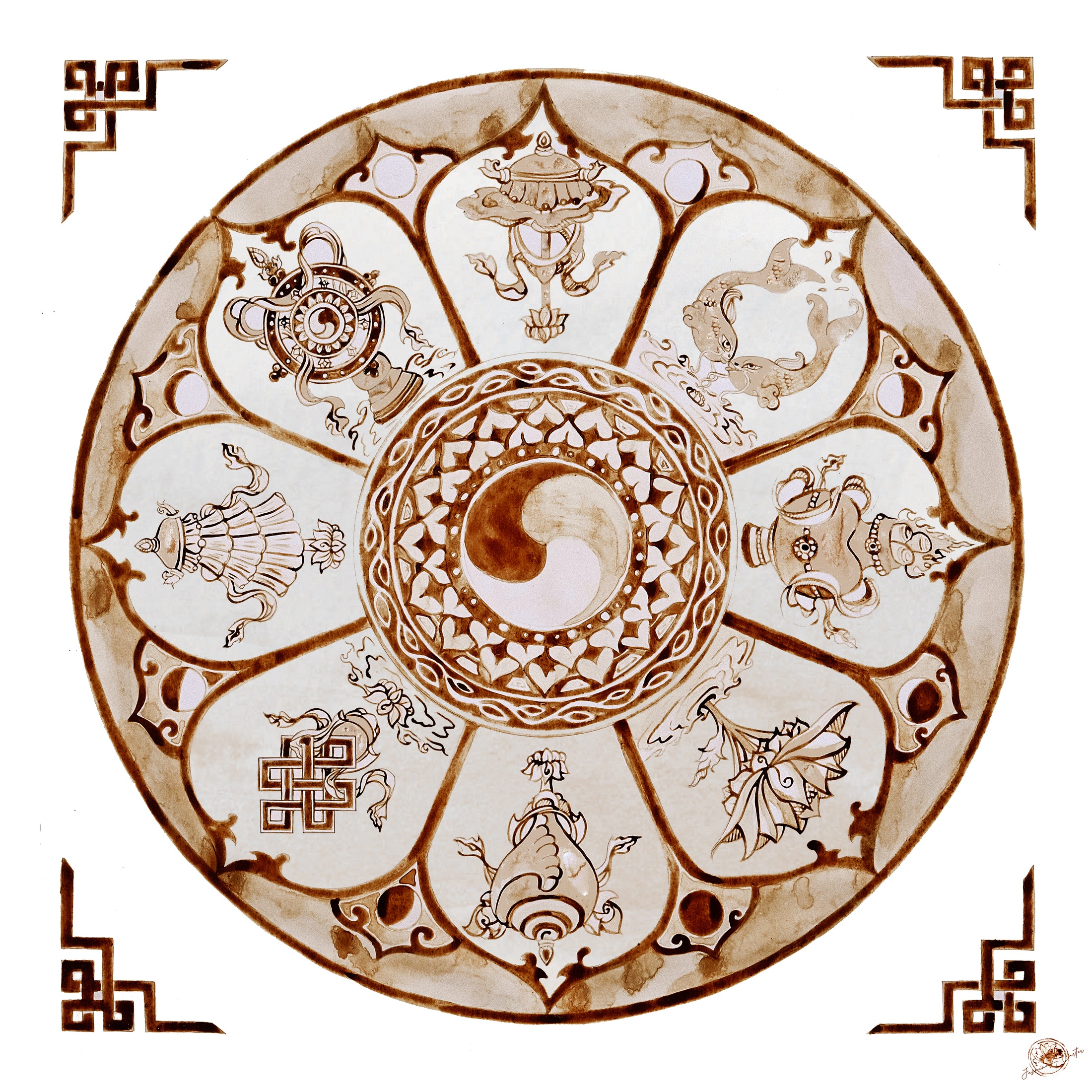 MOON ART | Eight Auspicious Symbols Mandala