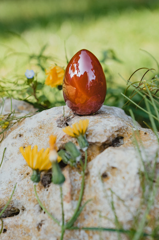 CARNELIAN YONI EGG - GIA CERTIFIED