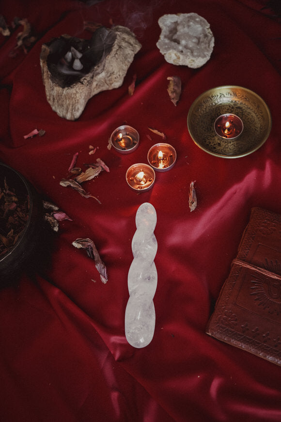 CLEAR SPIRAL YONI WAND