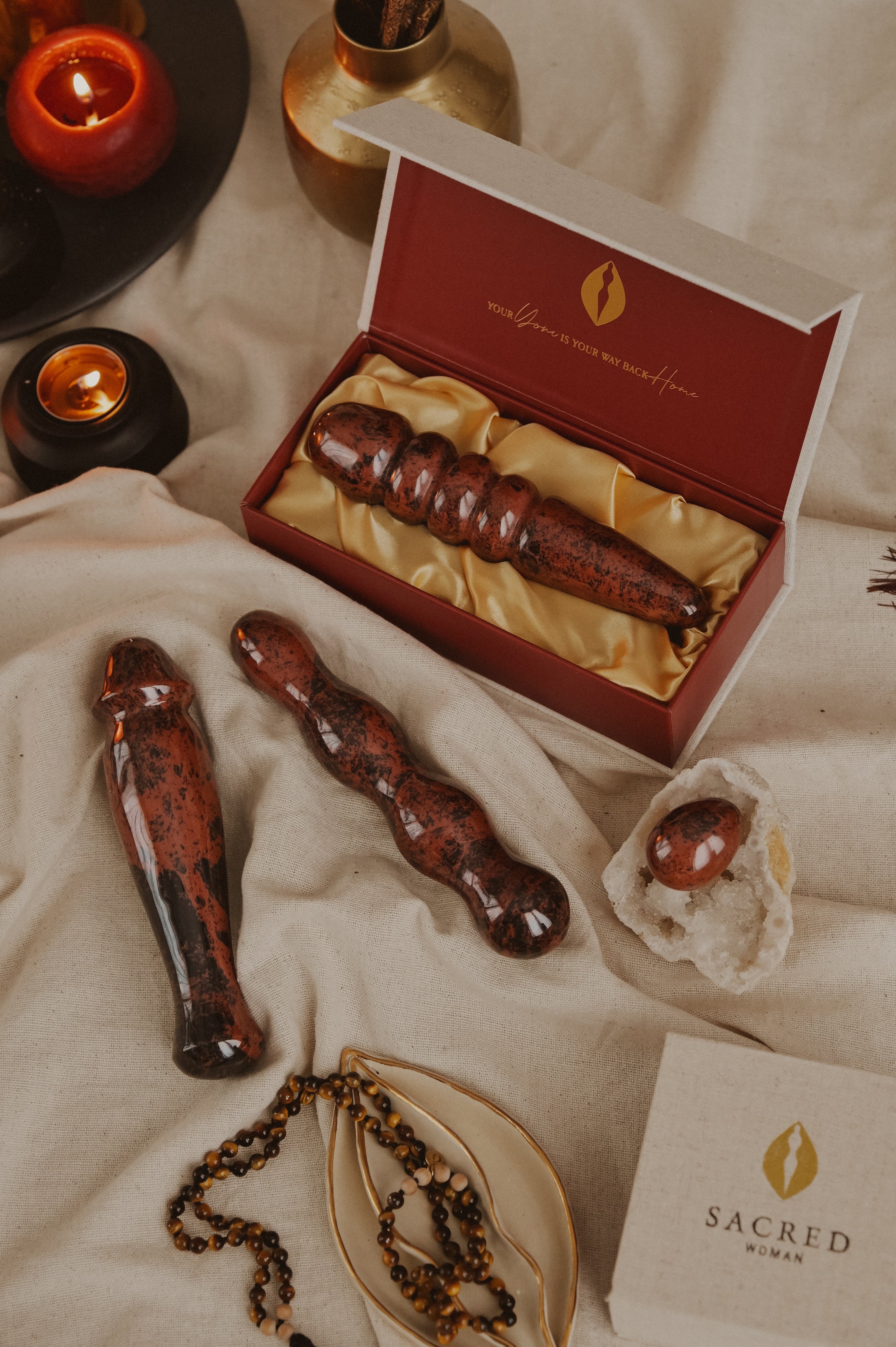 RED OBSIDIAN YONI EGG