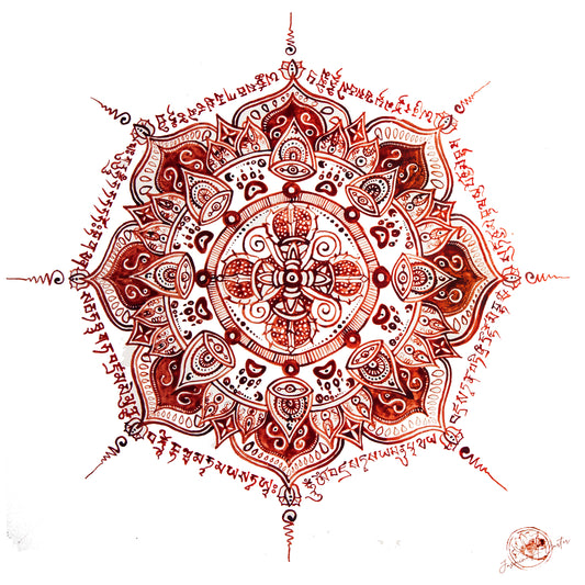 MOON ART | VAJRASATTVA MANTRA YANTRA