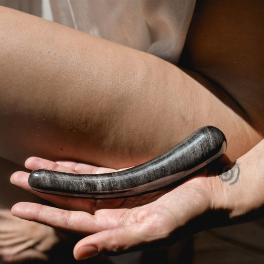 SILVER SHEEN OBSIDIAN LUNE WAND