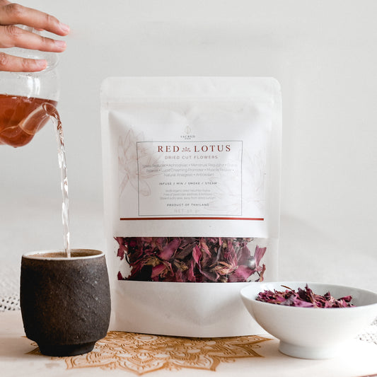 RED LOTUS DRIED CUT PETALS
